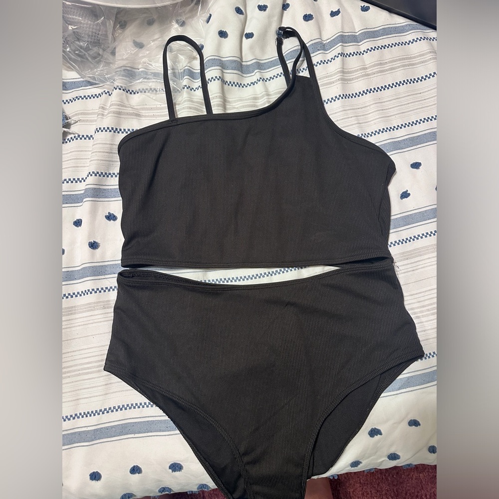 Shein one shoulder black bikini swim suit - size 1XL